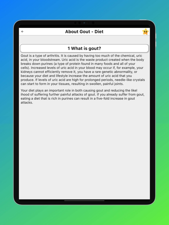 Screenshot #6 pour Gout Diet - Acid Uric Table