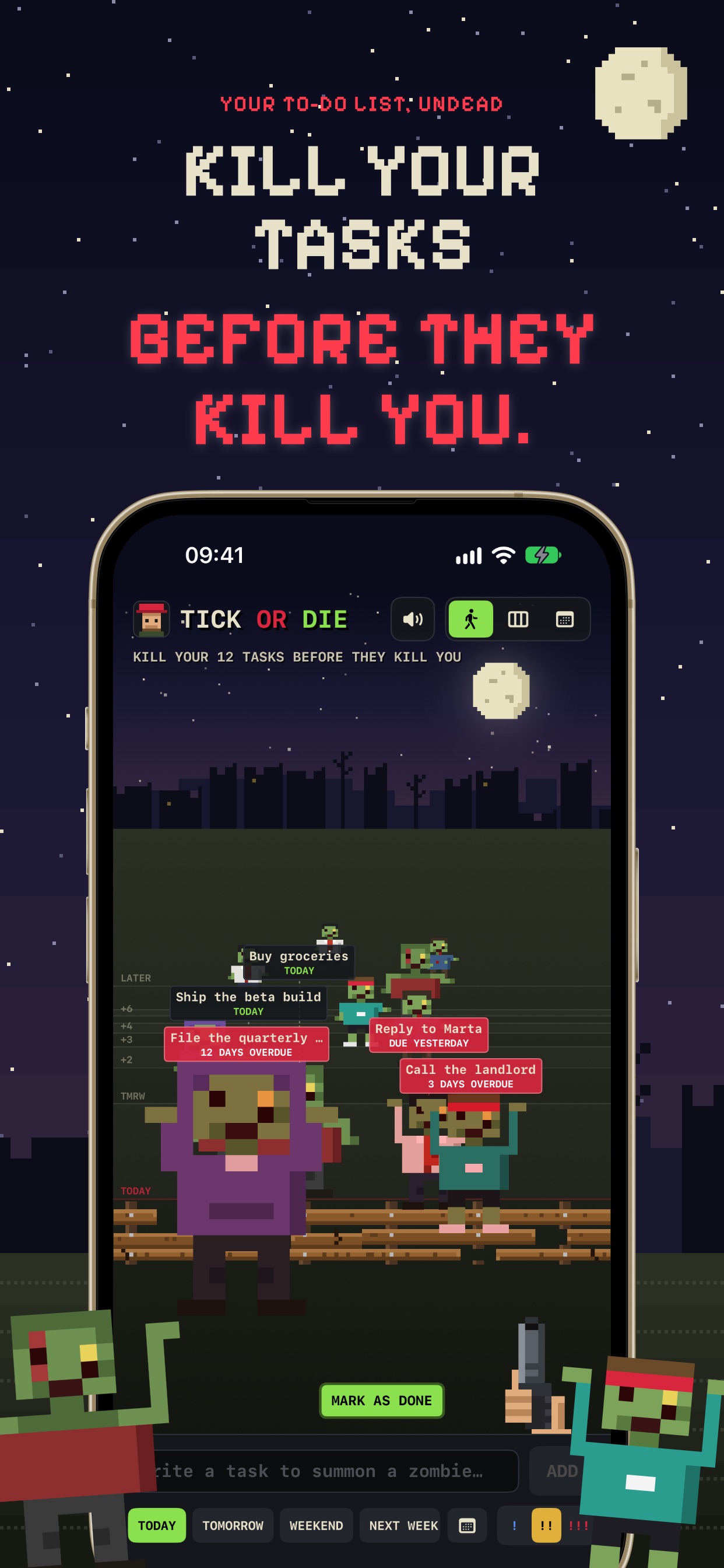 Screenshot 1 of Tick or Die: Zombie To-Do List