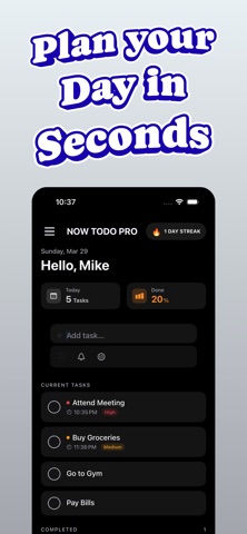NOW TODO iPhone screenshot