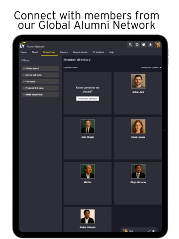 EY Alumni Network iPad screenshot