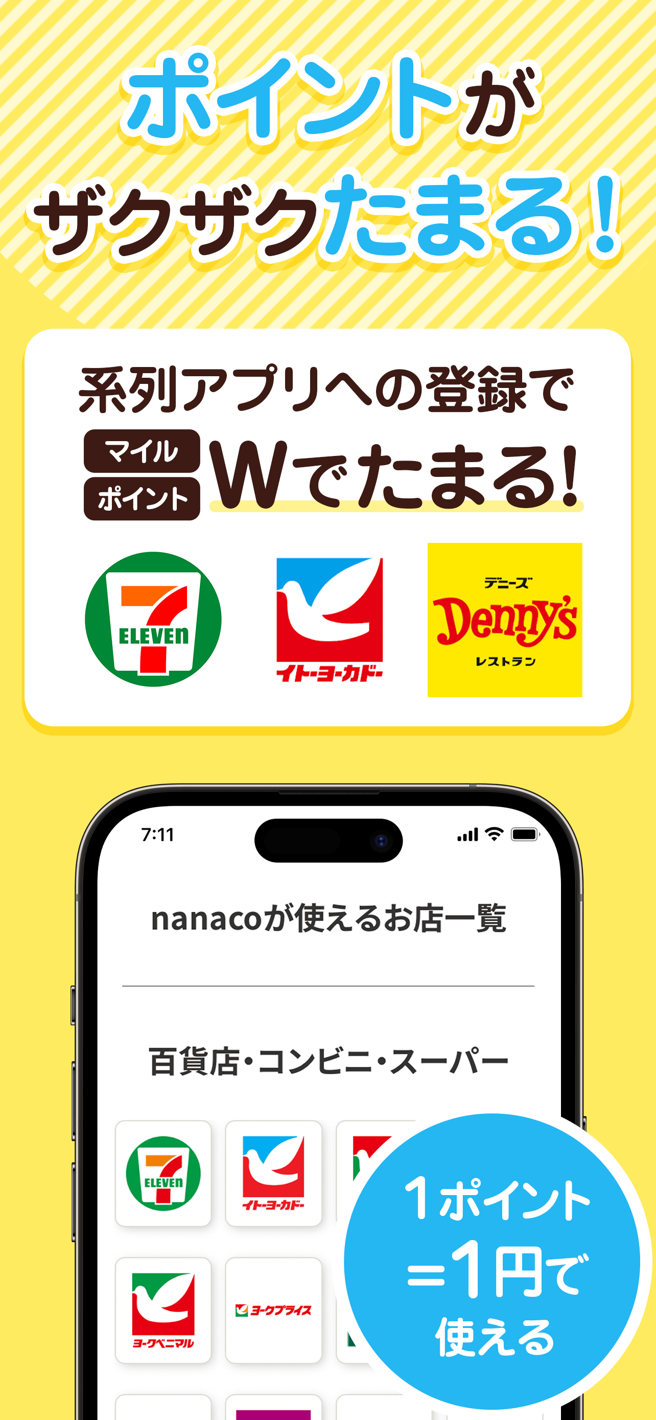 nanaco ポイントがお得・チャージできる電子マネー/決済