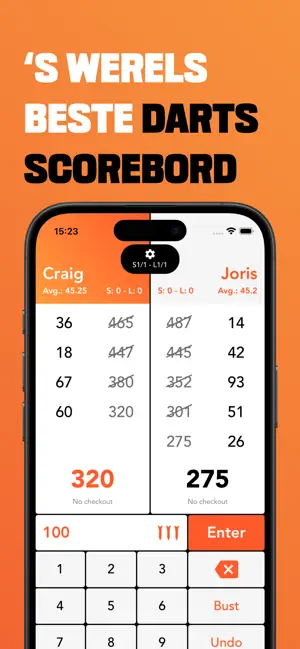 Dart Scores: Darts Scorebord iPhone screenshot 1