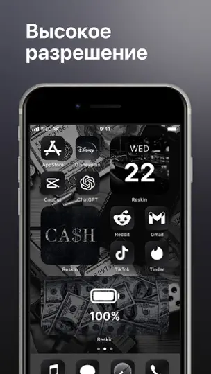 Скриншот Reskin: темы, виджеты, иконки на iPhone 2