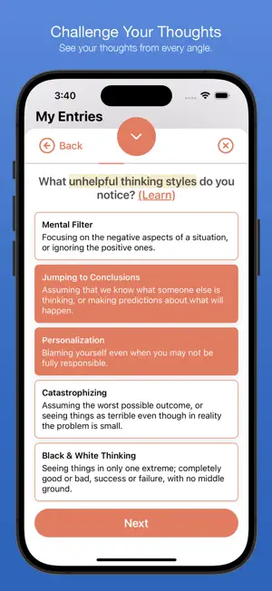 Thought Journal - for CBT screenshot 2