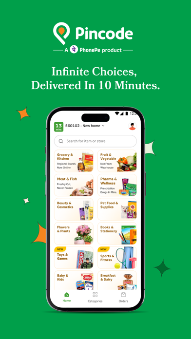 Pincode: 10 mins grocery app Screenshot 1 - AppWisp.com