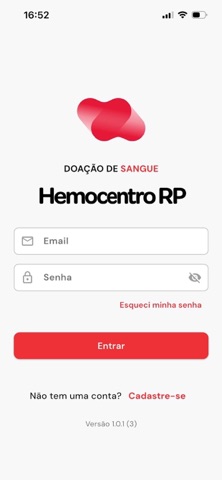 Meu HemocentroRP iPhone screenshot