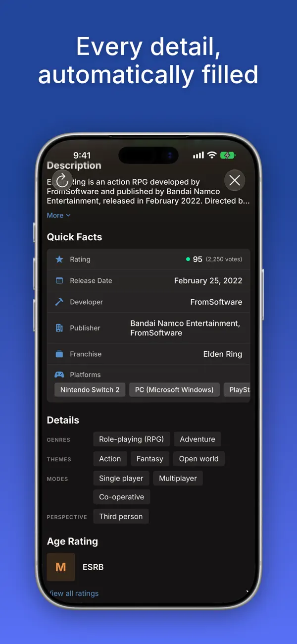 Screenshot #3 pour MyGames Database