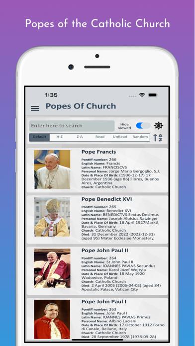 Popes of the Catholic Church Screenshot