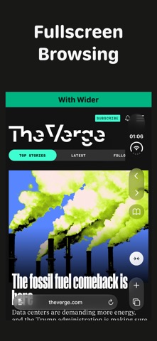 Wider - Fullscreen Browsing Screenshot 1