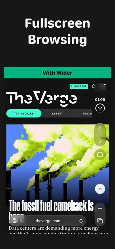 Wider - Fullscreen Browsing screenshot 1 of 2