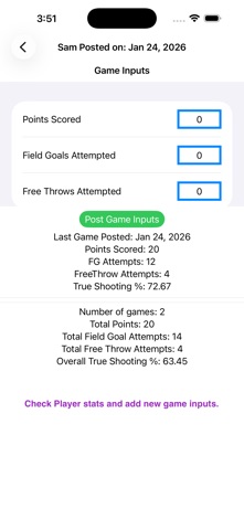 True Shooting Percent iPhone screenshot