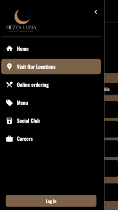 Mezza Luna Italian Restaurant app screenshot