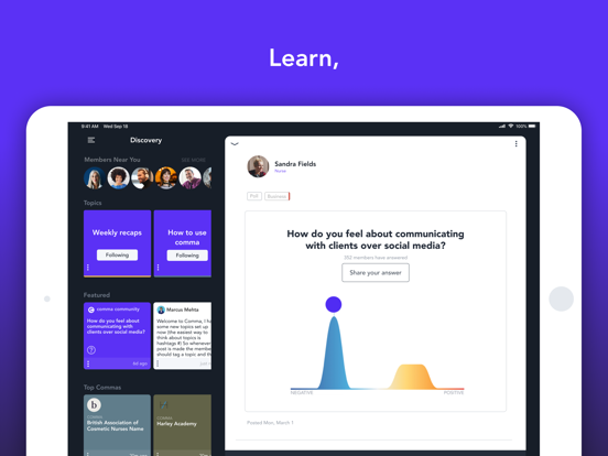 Comma Community iPad screenshot 2 - Medical app