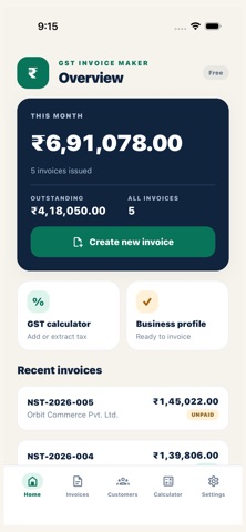 GST Invoice Maker & Billing Screenshot 1 of 6