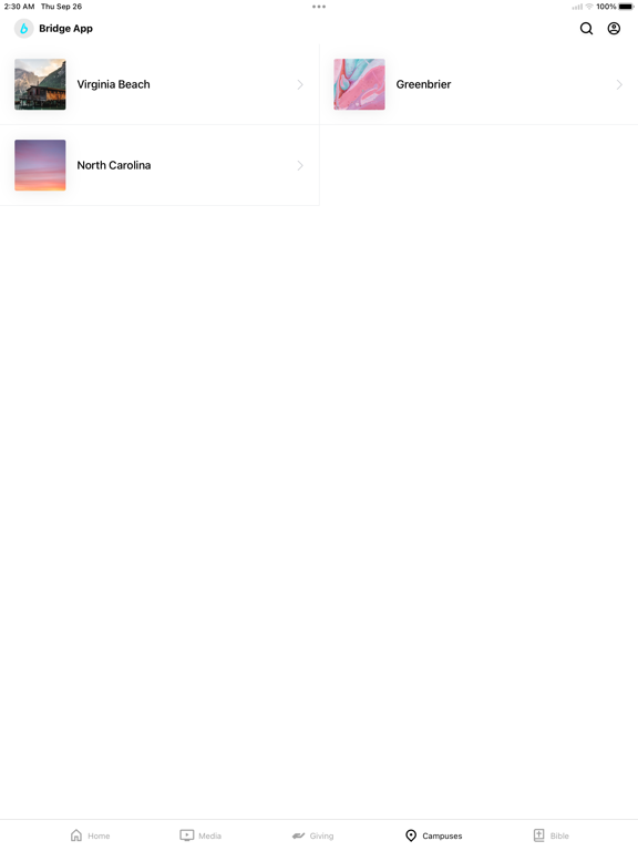 Bridge Church VA/NC iPad screenshot 3 - Education app