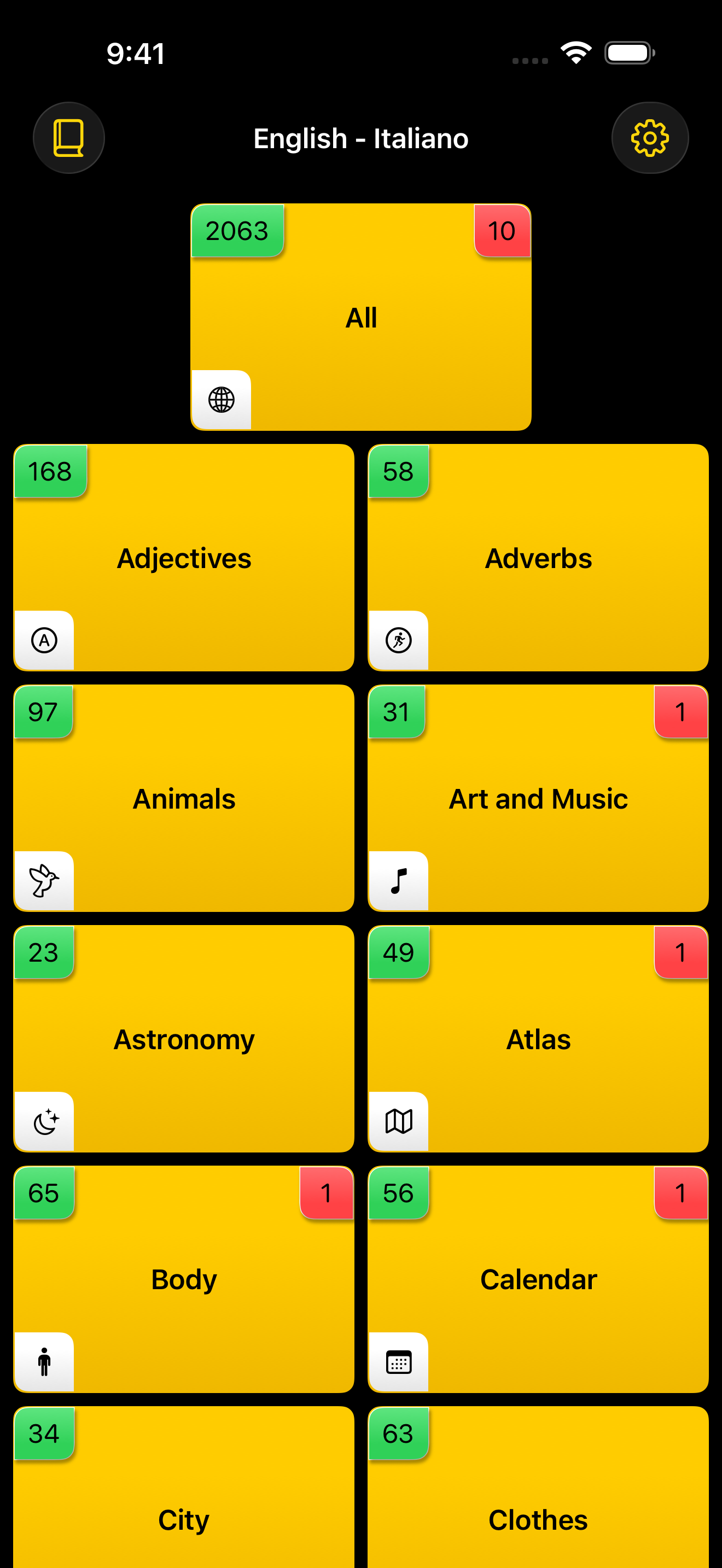 Flashcard Italian