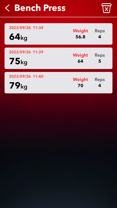 One Rep Max Screenshot