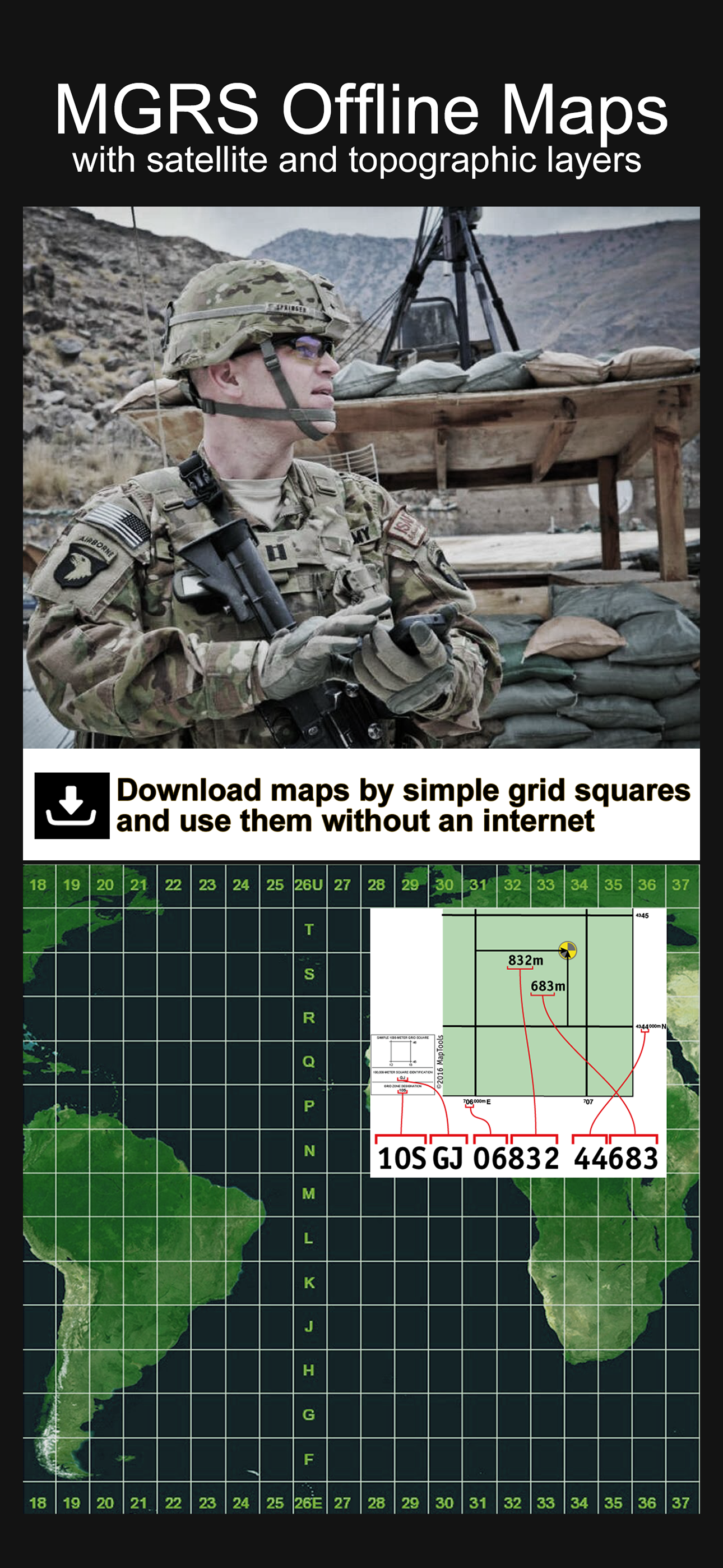 MGRS Offline Map Satellite