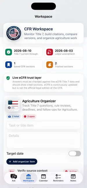 CFR AI - Title 7 screenshot 2