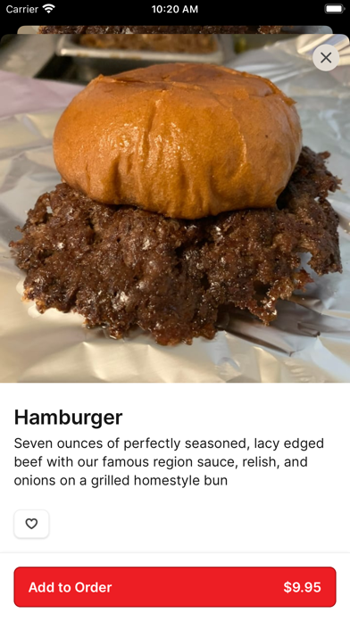 The Region Burgers iPhone screenshot 3 - Food & Drink app