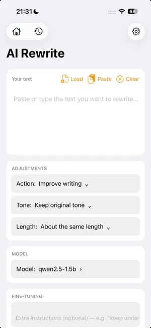 AI Rewrite: On-Device screenshot 1