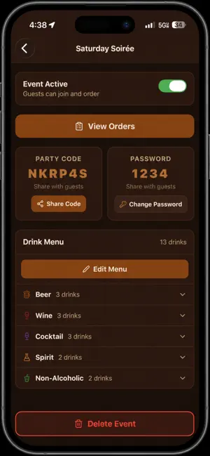 PartyTender - Open Bar System screenshot 2