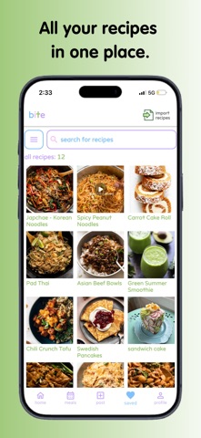 bite cookbook screenshot
