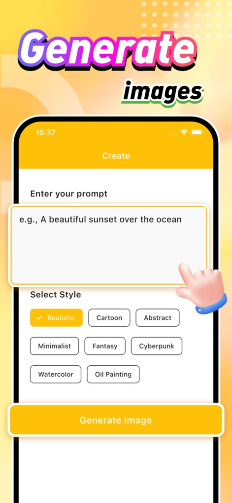 Charz - This tool empowers users to generate their own AI art by providing a prompt input field and diverse style selection options to customize their creations.