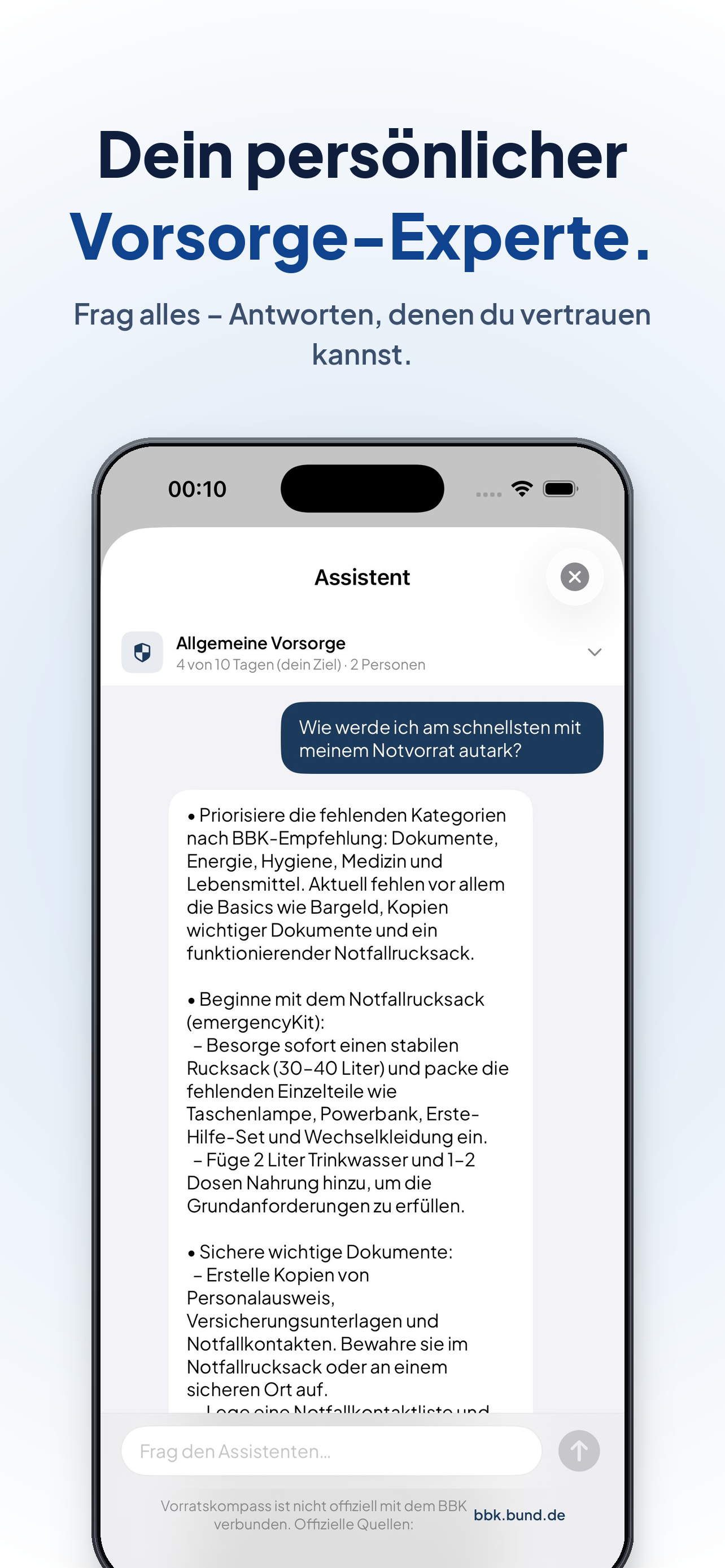 Vorratskompass: Notvorrat