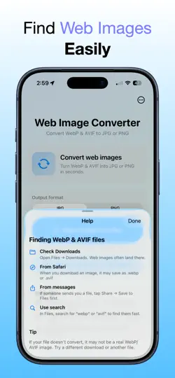 Screenshot von WEBP To JPG Converter auf dem iPhone 3