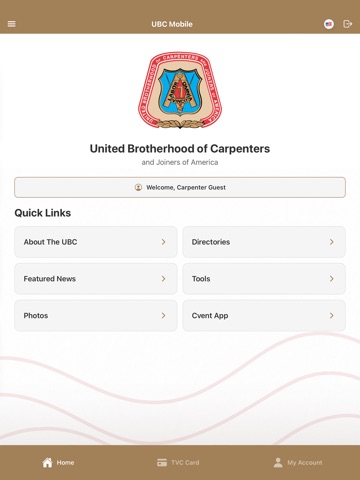 UBC Member Portal App iPad screenshot