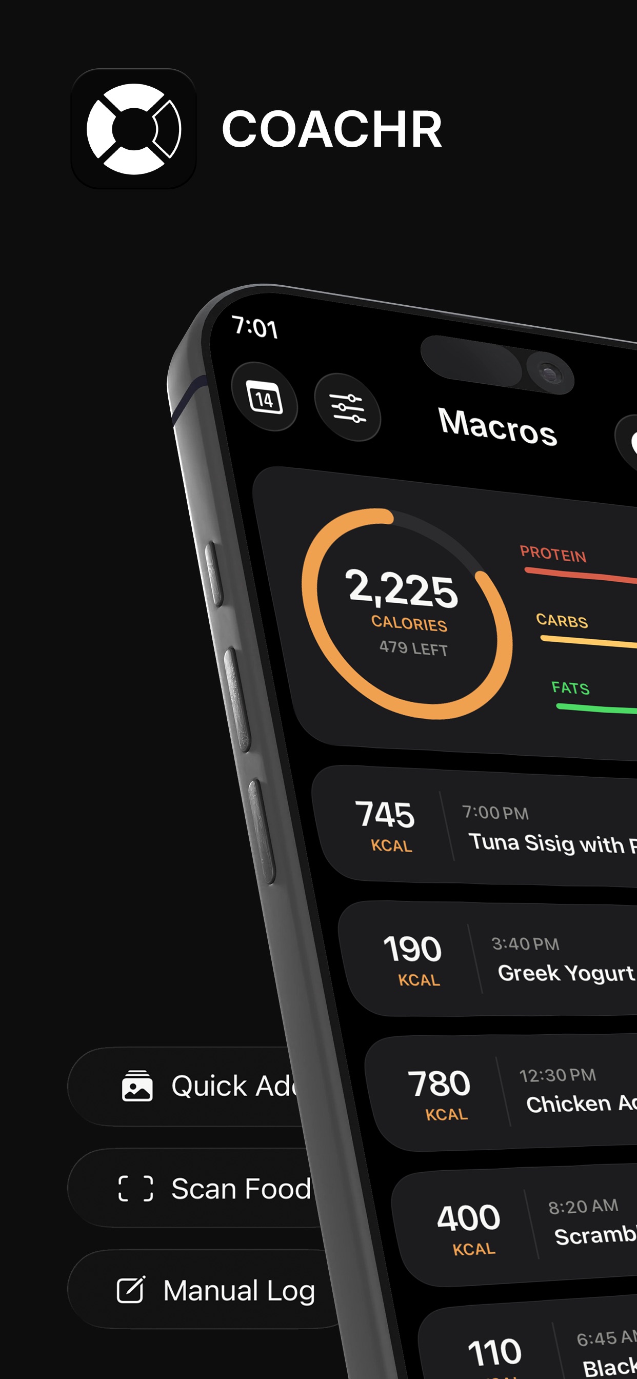 Screenshot 1 of Coachr: Macro Tracker