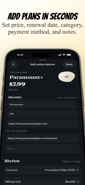 Subscription Tracker: Pebble screenshot 2