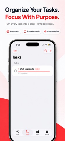 MyStep Pomodoro & Tareas iPhone screenshot