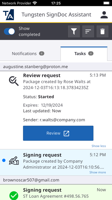 Tungsten SignDoc Assistant Screenshot