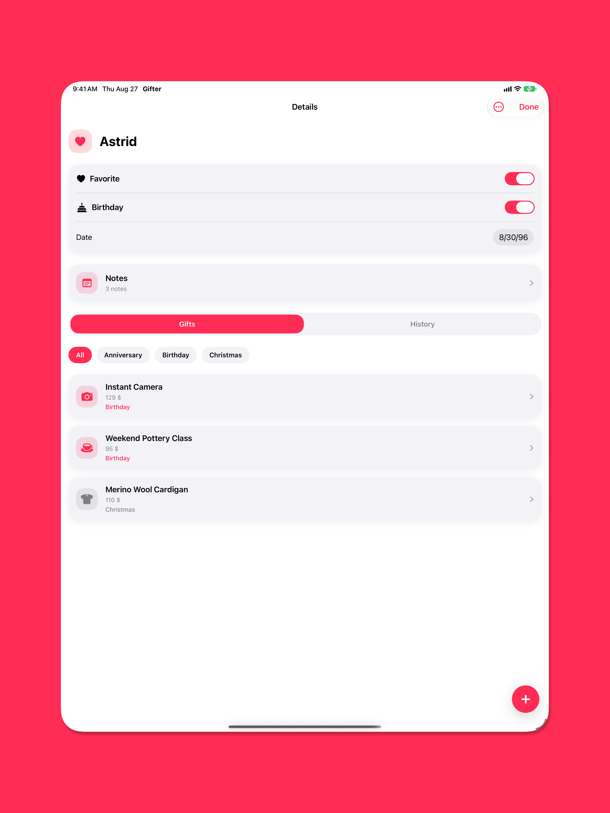 Gifter: Gift Tracker & Lists screenshot 10