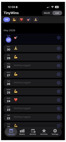 TinyWins! iPhone screenshot