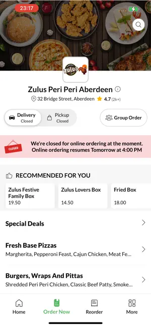 Zulus Peri Peri Aberdeen. screenshot 2