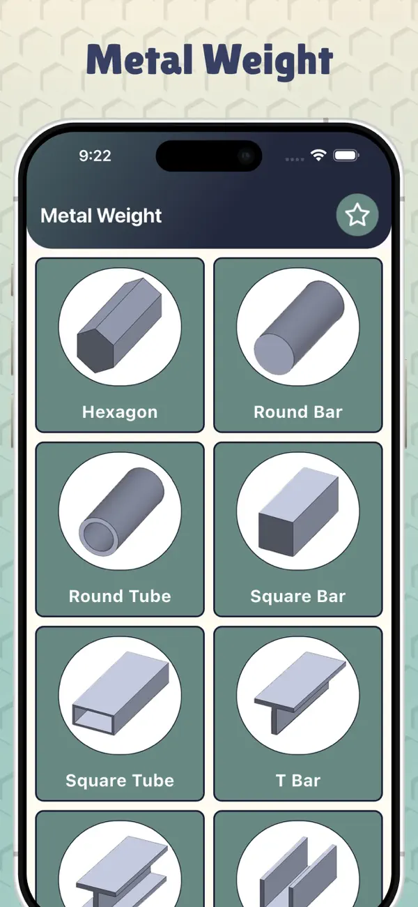Screenshot #1 pour Metal Weight Calculators