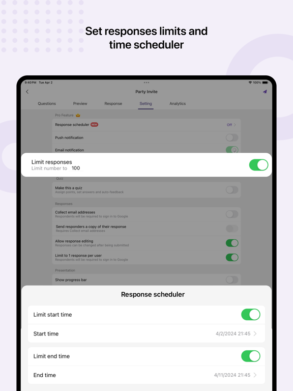 Forms for Google Docs iPad screenshot 4 - Productivity app
