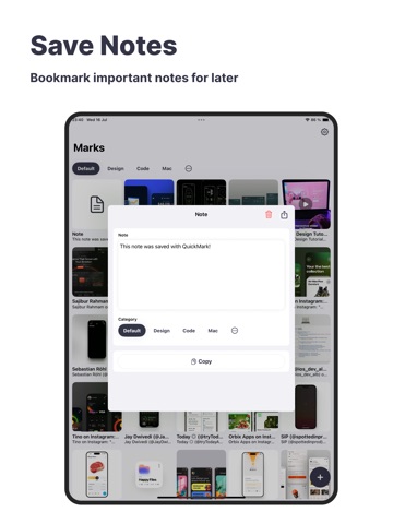 QuickMark - Save bookmarks iPad screenshot