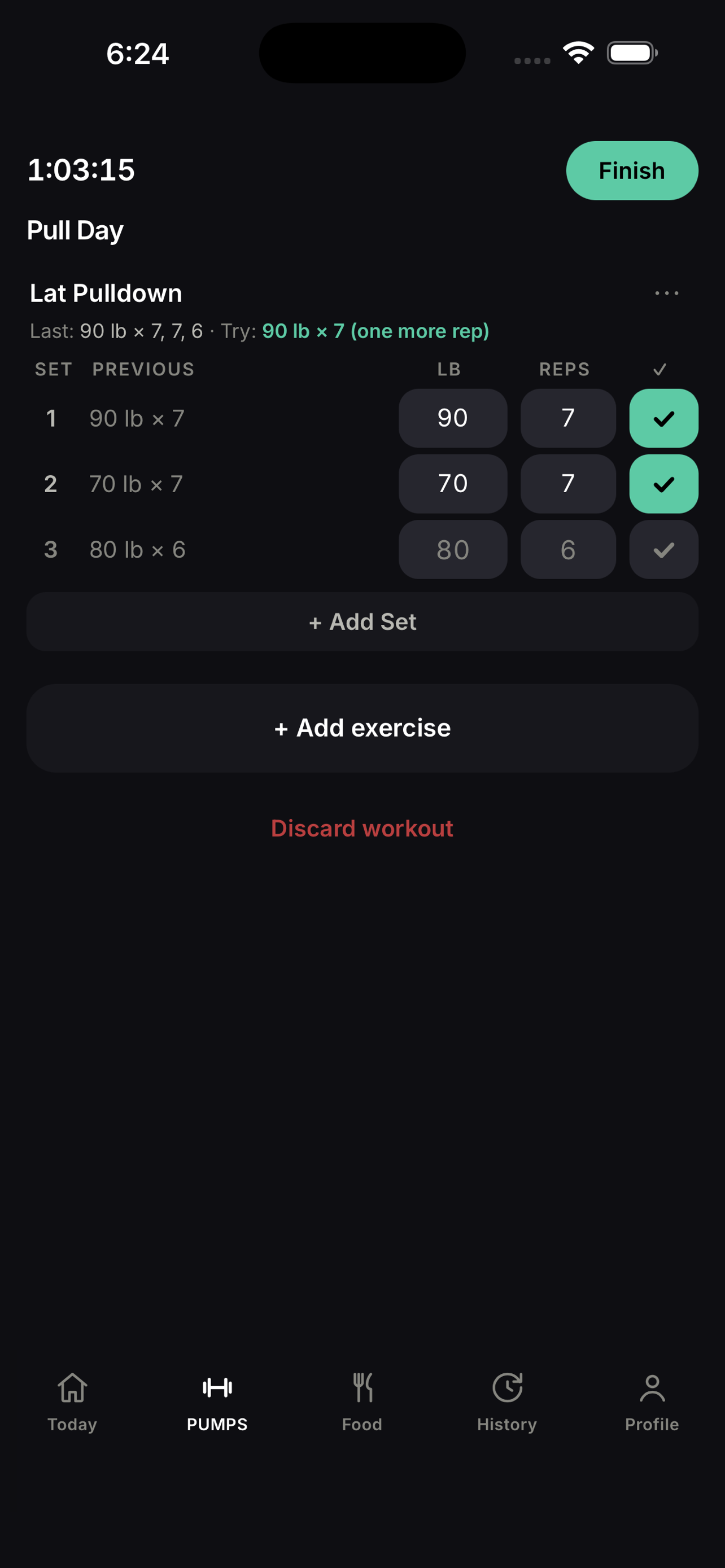 PUMPS: Workout & Macro Tracker screenshot 2