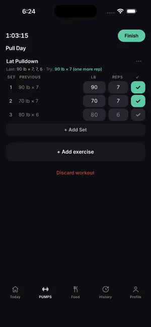 PUMPS: Workout & Macro Tracker screenshot 2