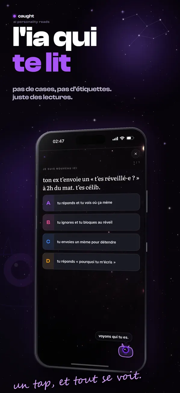 Screenshot #3 pour Caught: IA Personnalité Reads