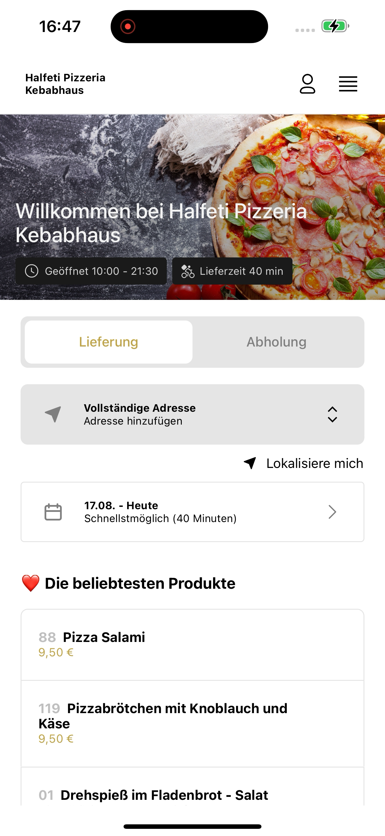 Halfeti Pizzeria Kebabhaus screenshot 6