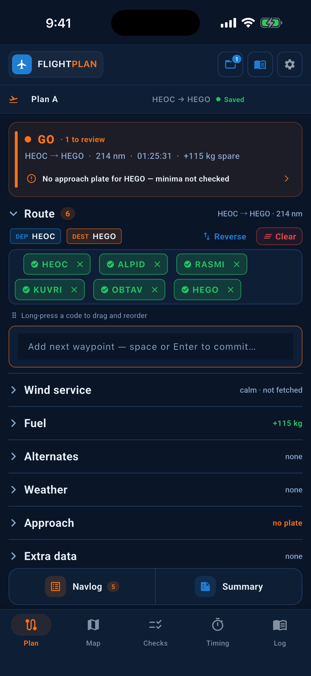 Screenshot 1 of FlightPlan Pro