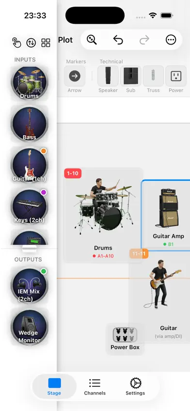RevolutionStagePlotMobile screenshot 1