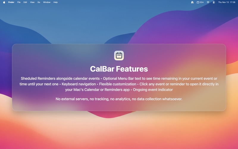 CalBar: Calendar Quick View screenshot