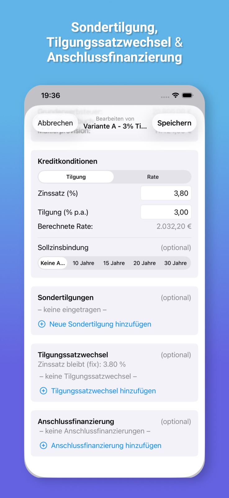 ImmoKreditCheck Kreditrechner iphone screenshot 4