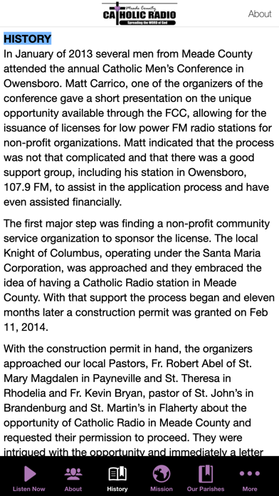 Meade County Catholic Radio iPhone screenshot 3 - Music app
